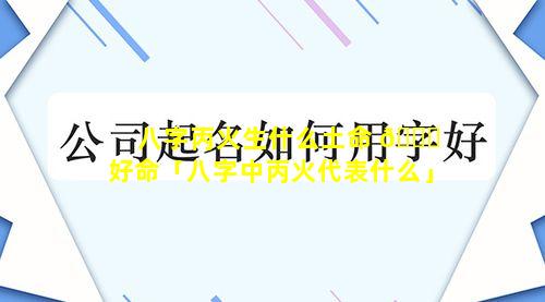 八字丙火生什么土命 🐞 好命「八字中丙火代表什么」